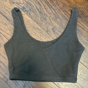 brandy melville brown scoop crop top